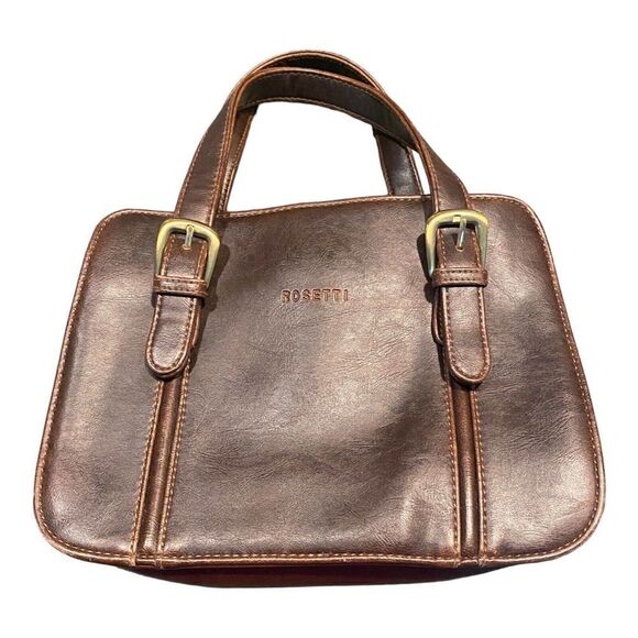 Rosetti Handbag Purse Dark Brown Faux Leather Pockets - Picture 1 of 14